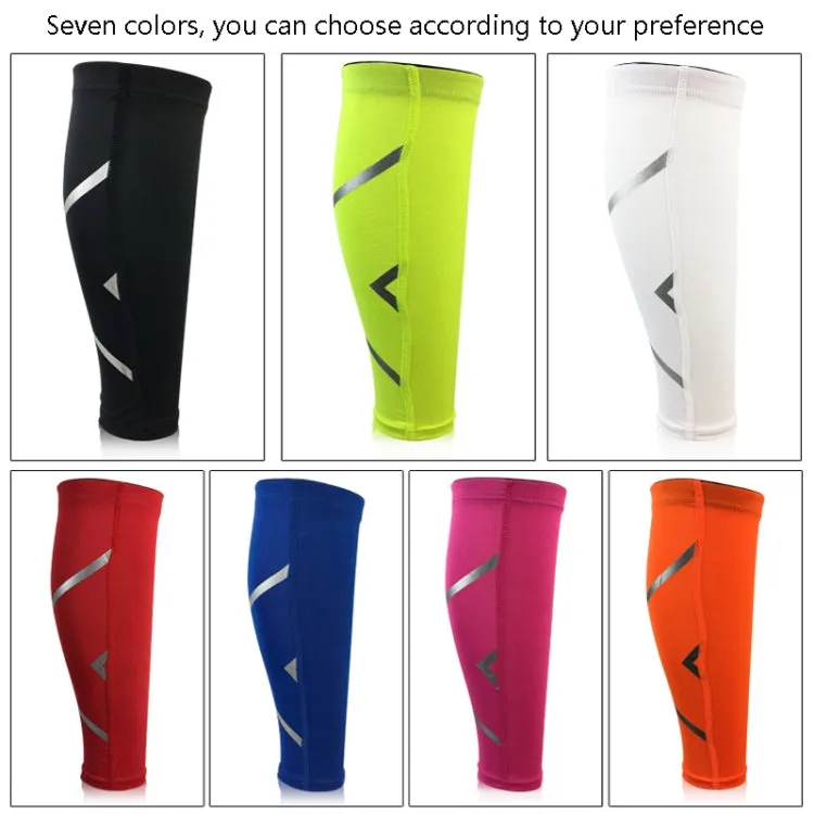 1 Pair Sports Breathable Compression Calf Sleeves Riding Running Protective Gear, Spec: L (Black)