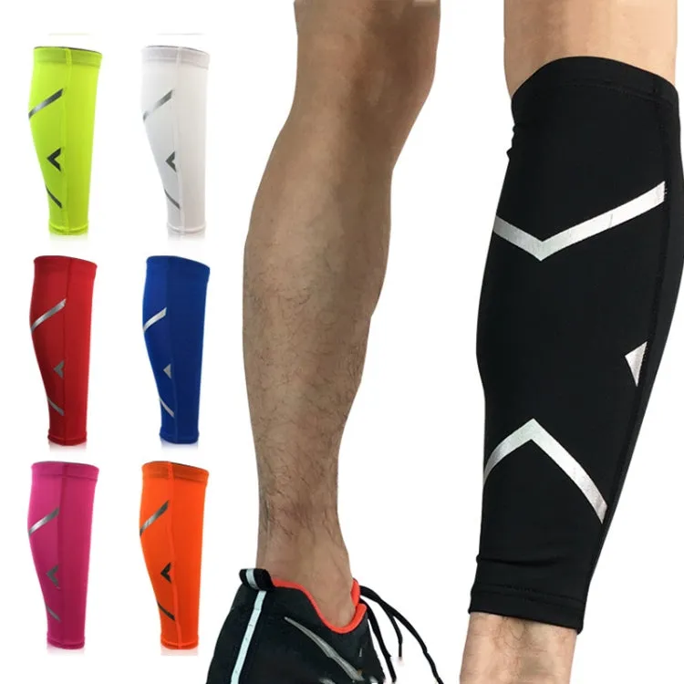 1 Pair Sports Breathable Compression Calf Sleeves Riding Running Protective Gear, Spec: L (Black)