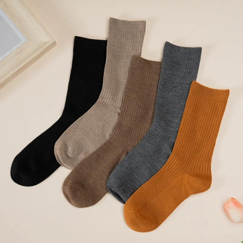 18cm Soft Cashmere Slouch Socks Solid-color For Fall/Winter in 5 Colours