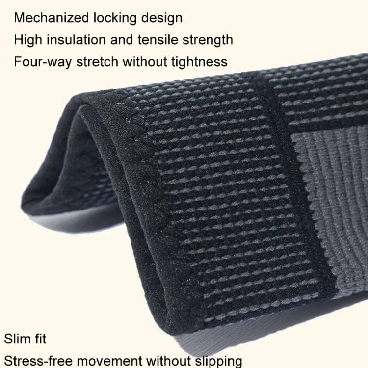 1pair Anti-Slip Compression Straps Keep Warm And Lengthen Knee Pads, Size: XL(Plus Velvet Black)