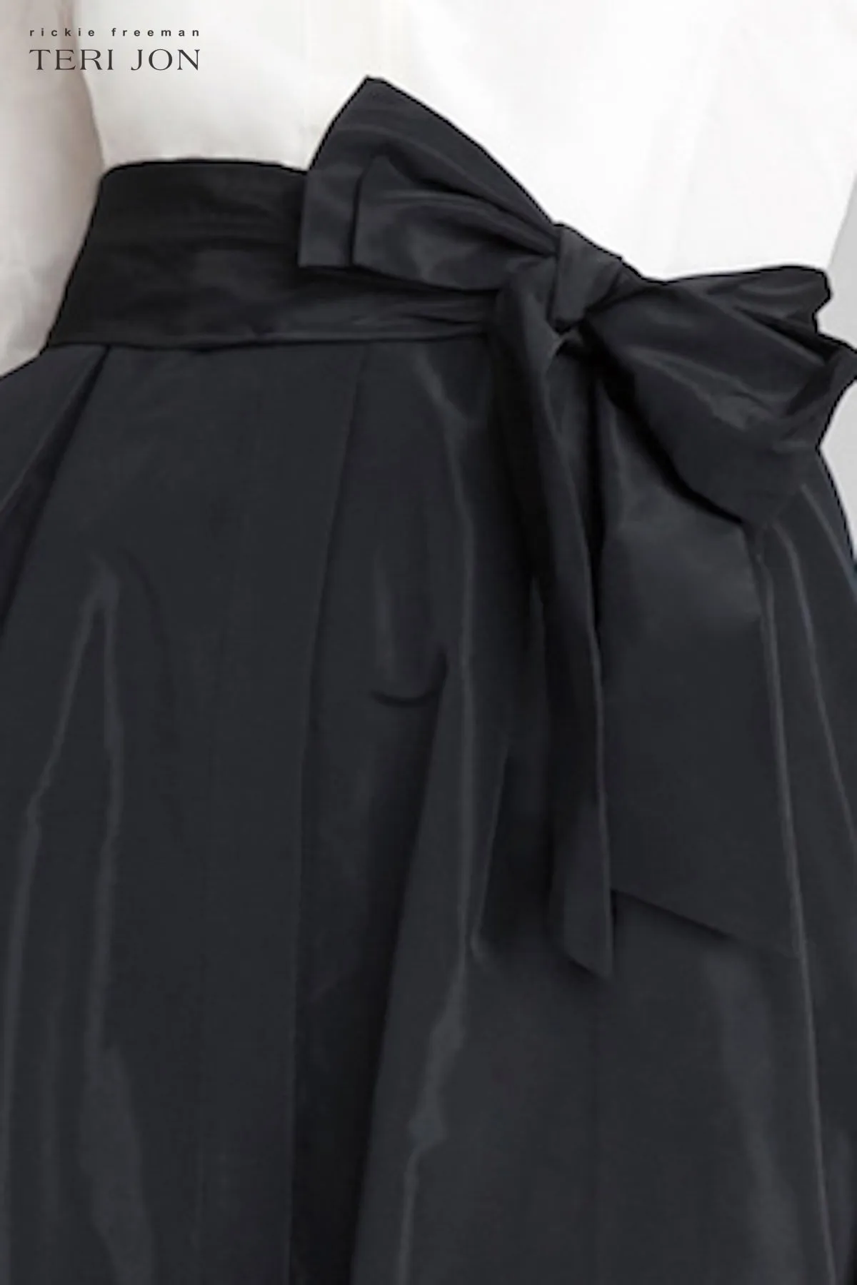 3/4 Sleeve Taffeta Shirt Waist Color Block Gown