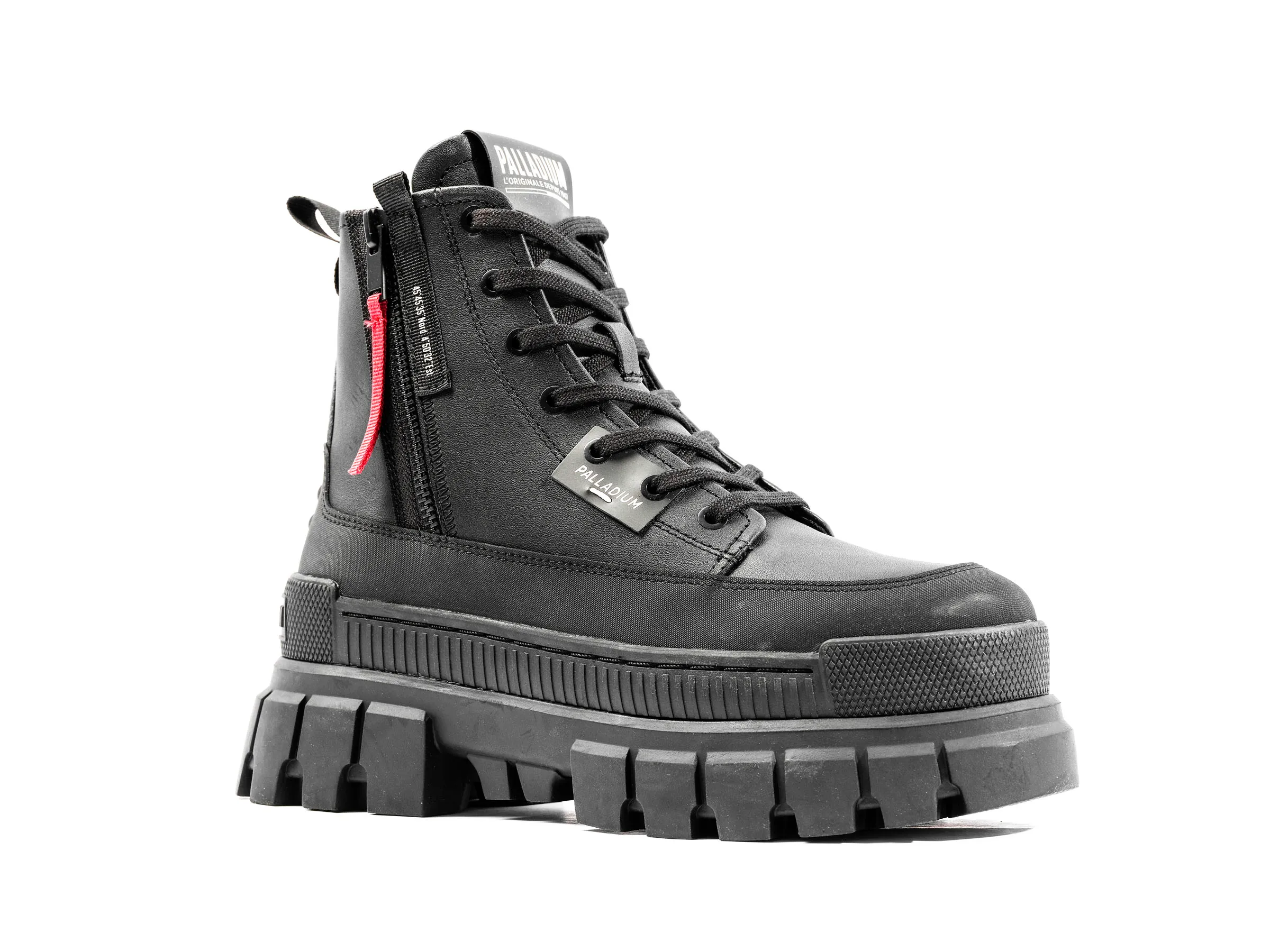 98859-001-M | REVOLT BOOT ZIP LEATHER | BLACK/BLACK