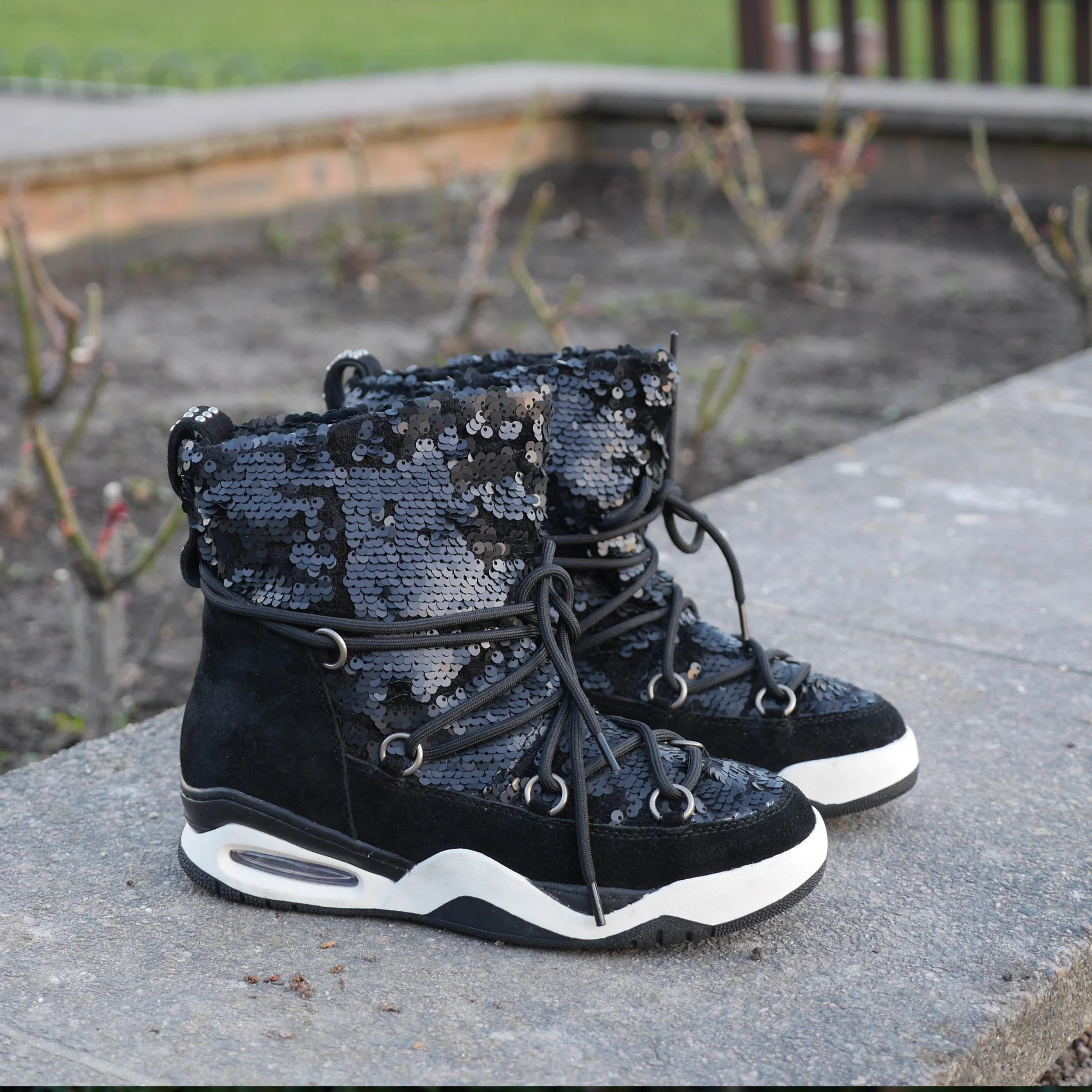 A9-02 - Black Sequences Sneaker Boot