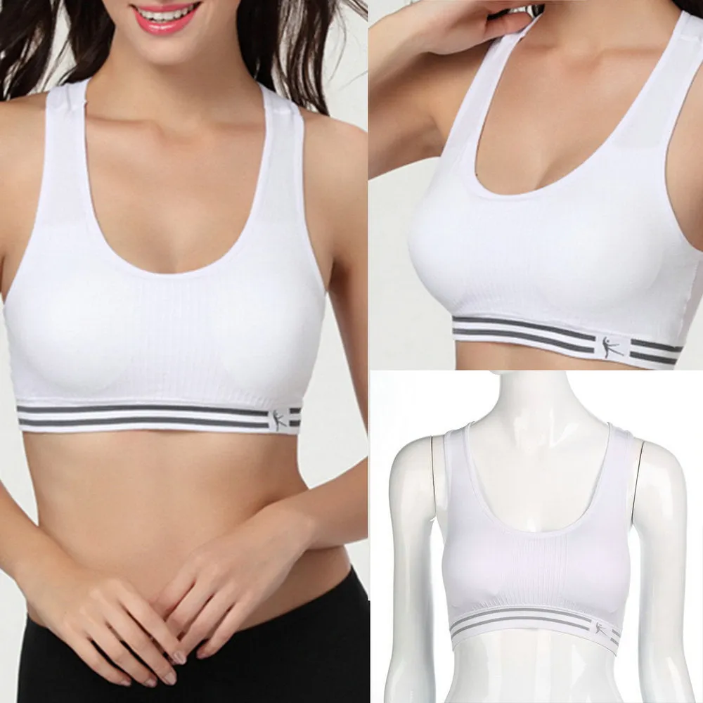 Absorb Sweat Quick Drying Professional Sports Bra Fitness Padded Stretch Workout Top Vest Running Wireless Underwear running bra