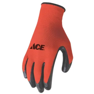 Ace Men's Indoor/Outdoor Coated Work Gloves Red M 1 pair