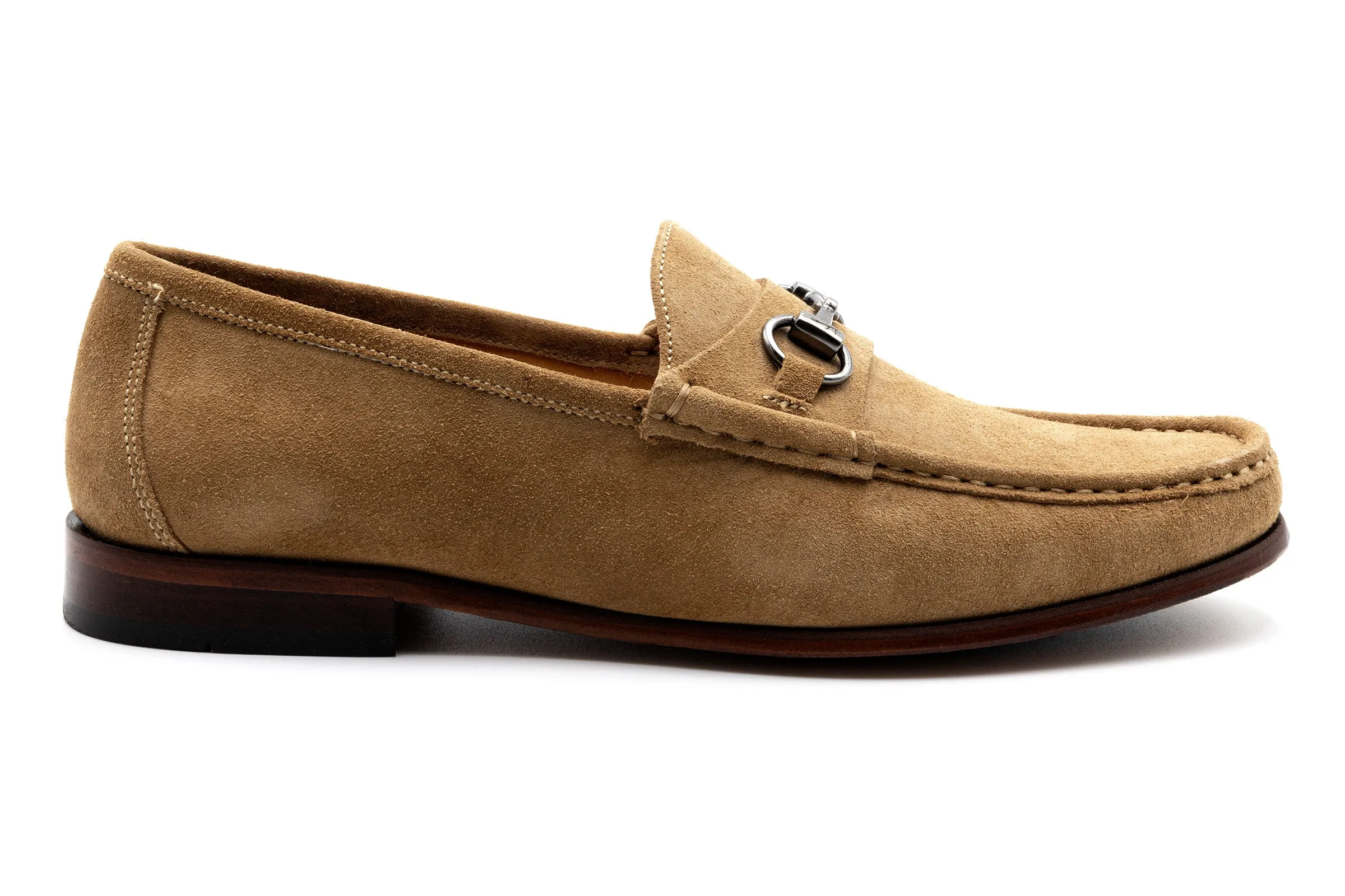 Addison Suede Horse Bit Loafers - Khaki