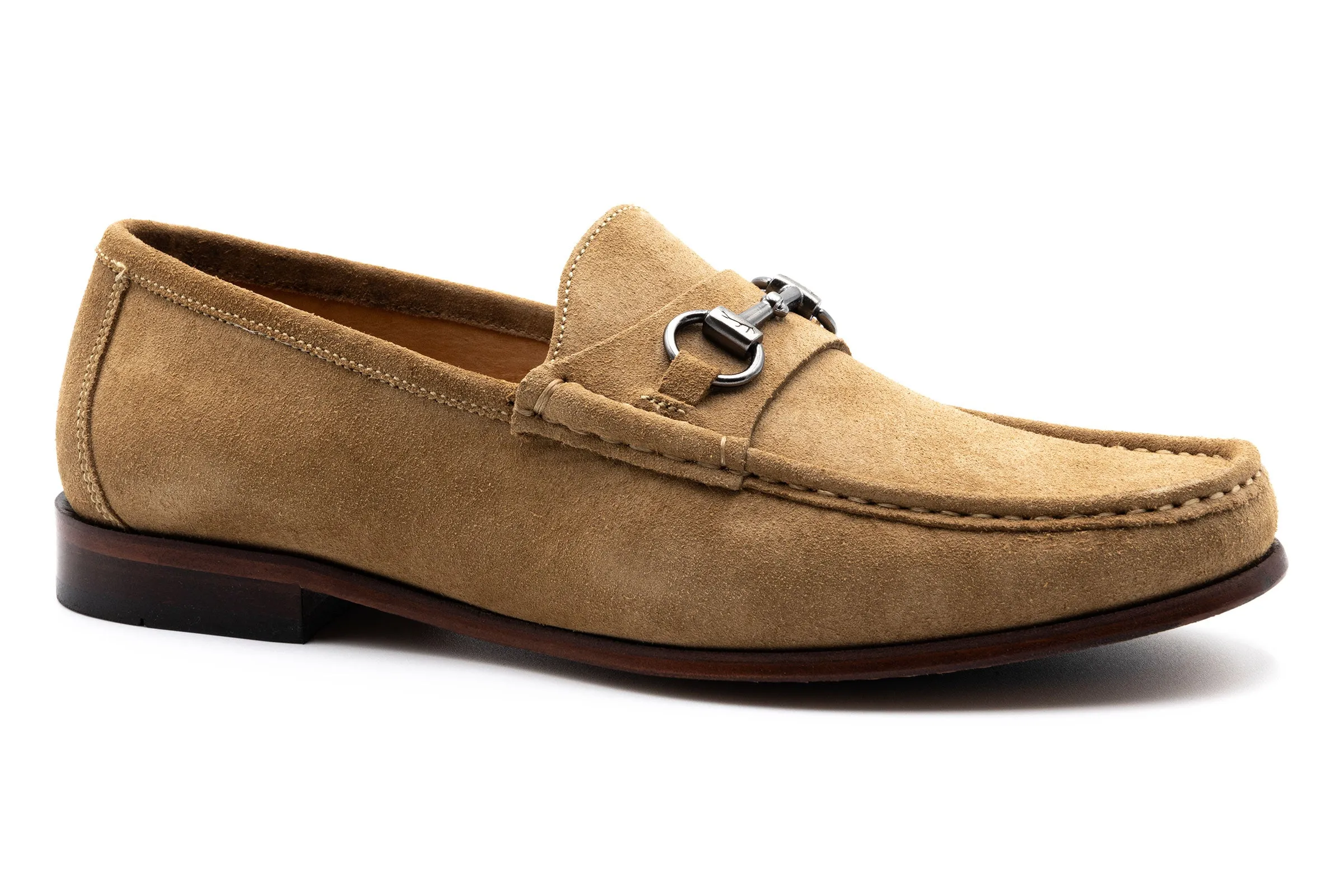 Addison Suede Horse Bit Loafers - Khaki