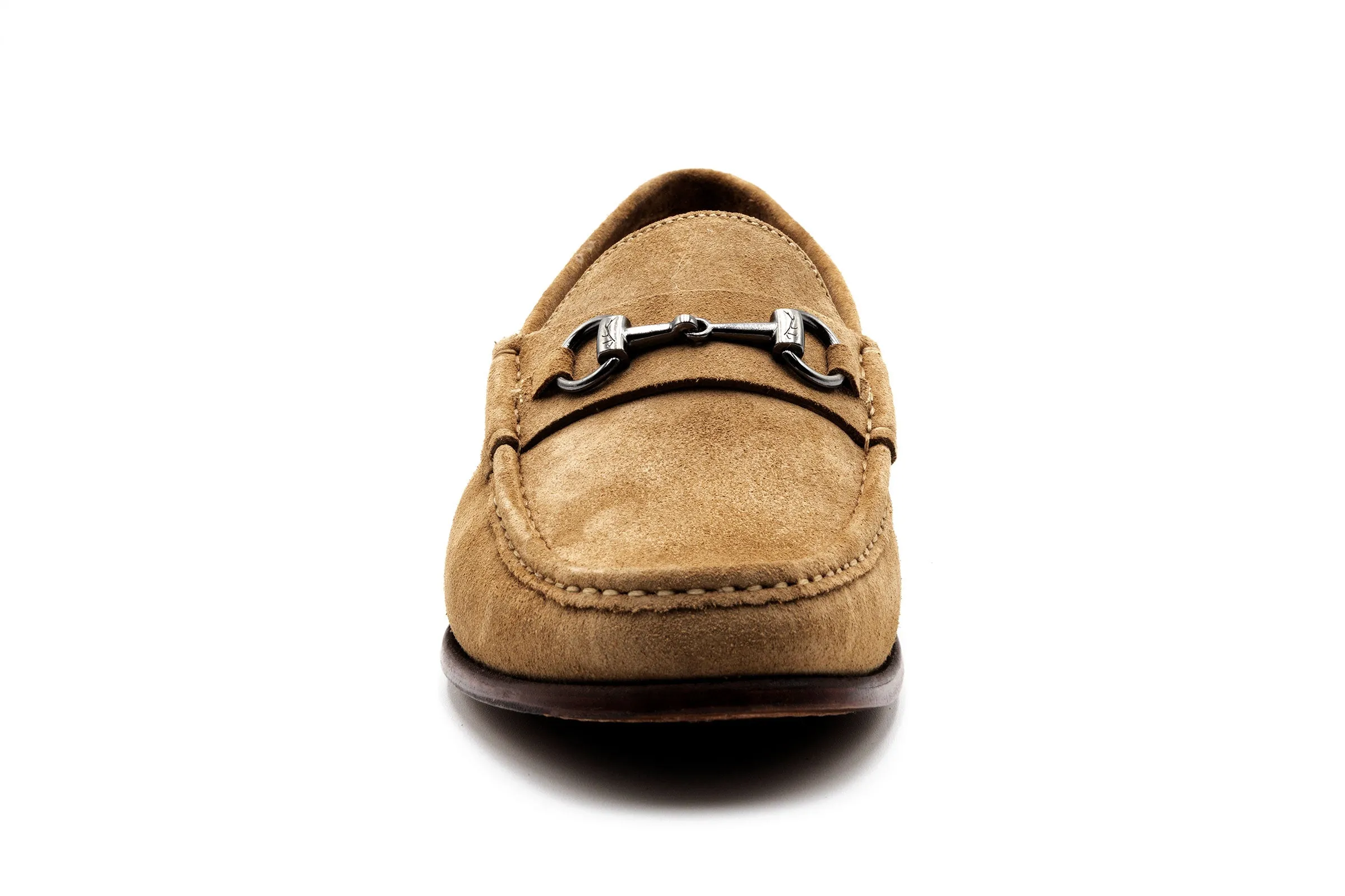 Addison Suede Horse Bit Loafers - Khaki