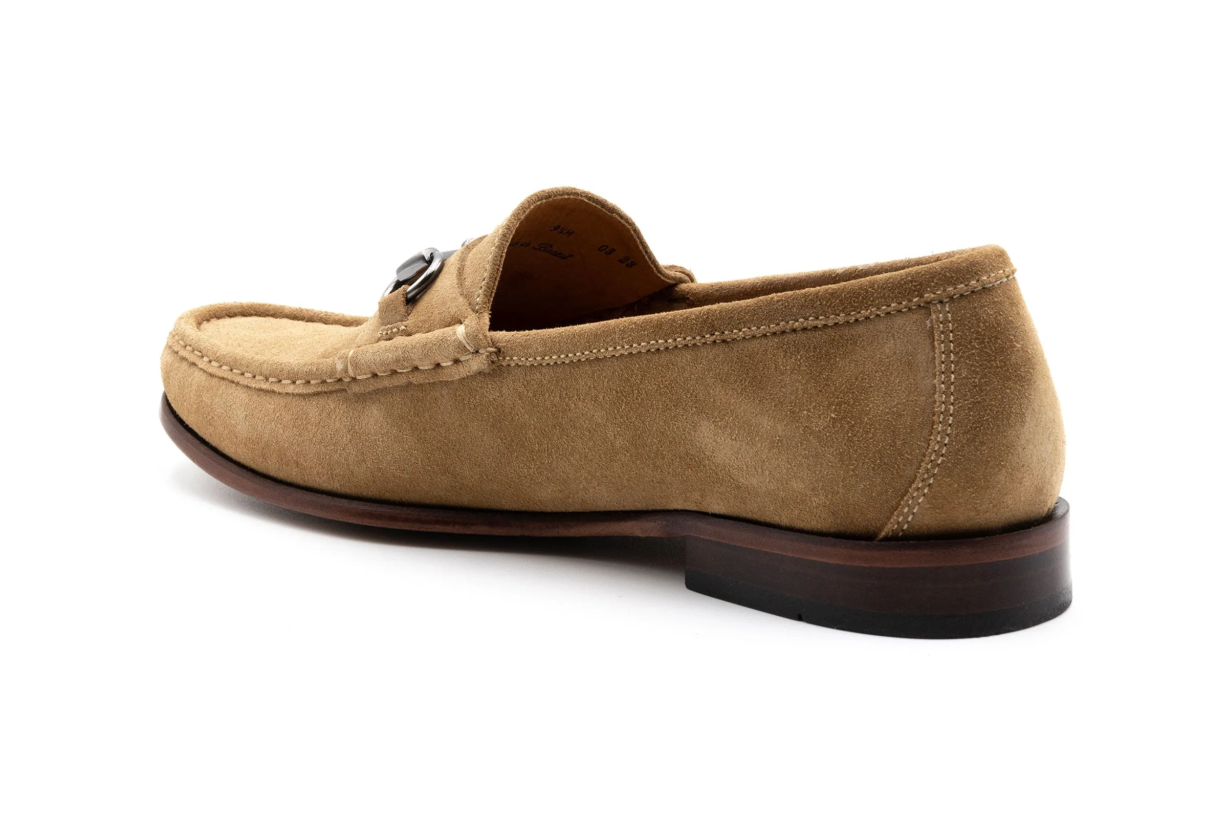 Addison Suede Horse Bit Loafers - Khaki