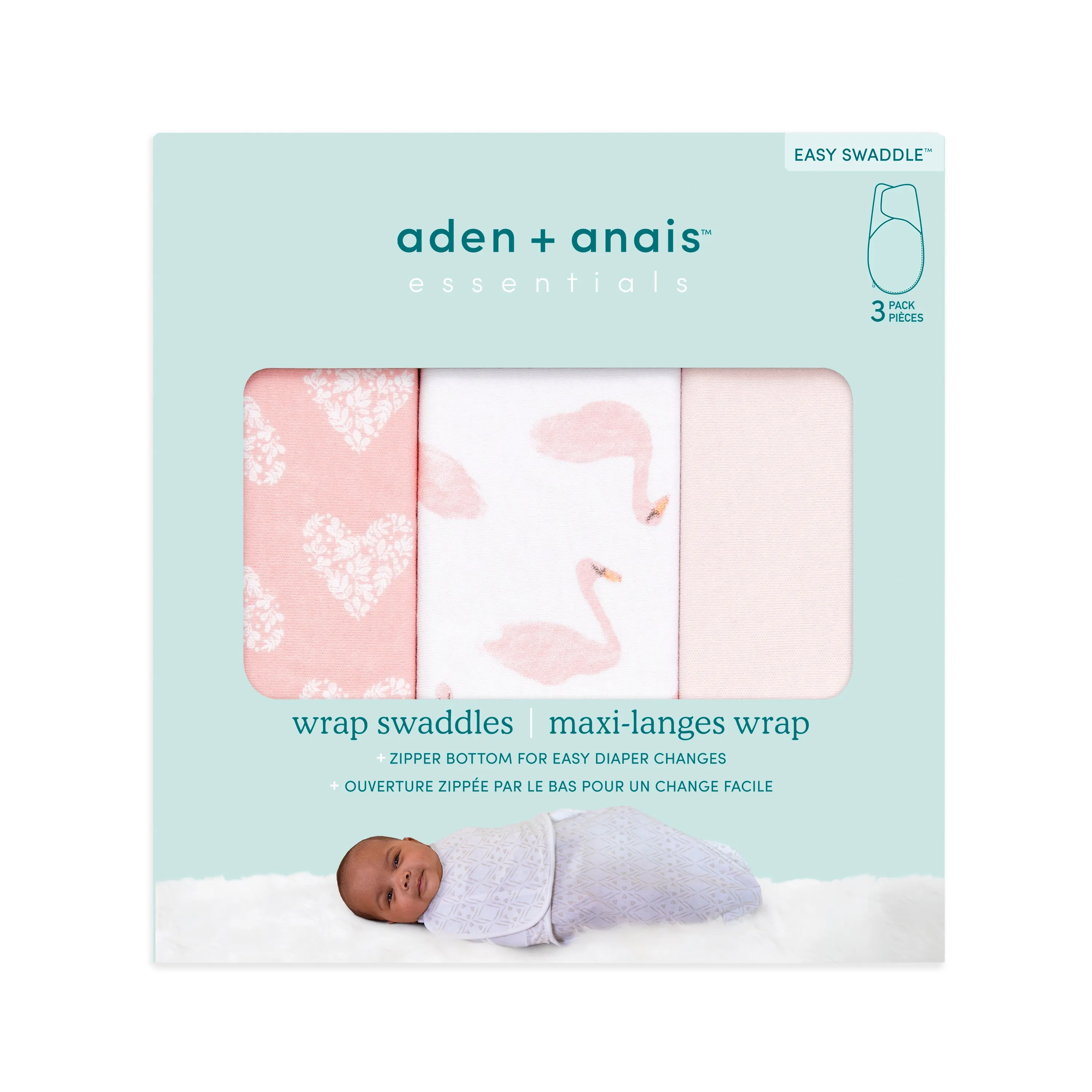 aden   anais  Cotton Wrap Swaddles 3 pack Briar Rose Pink