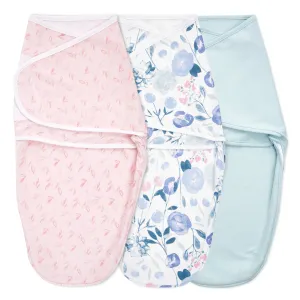 aden   anais Essential Cotton Easy Swaddle Wrap 3 pack Flowers Bloom Pink