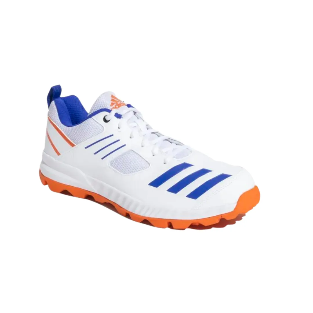 Adidas Crihase 23 Men's Cricket Shoes - Cloud White/Lucid Blue/Semi Impact Orange