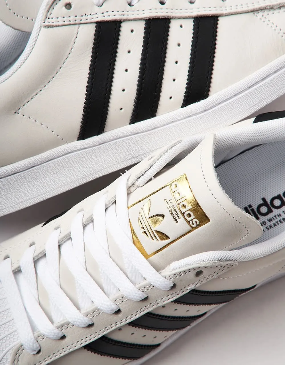 adidas Superstar ADV Skate Shoes - White/Core Black/Gold Metallic