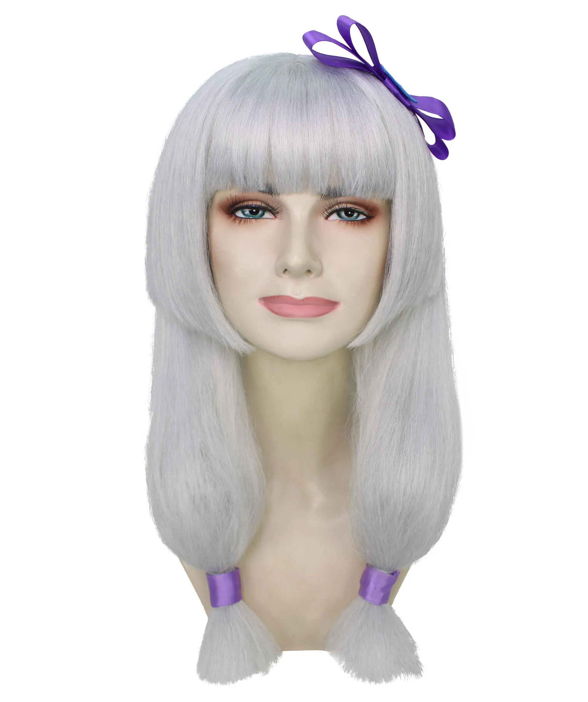 Adult Women's White Long Anime Cosplay Wig | Perfect for Halloween | Flame-retardant Synthetic Fiber