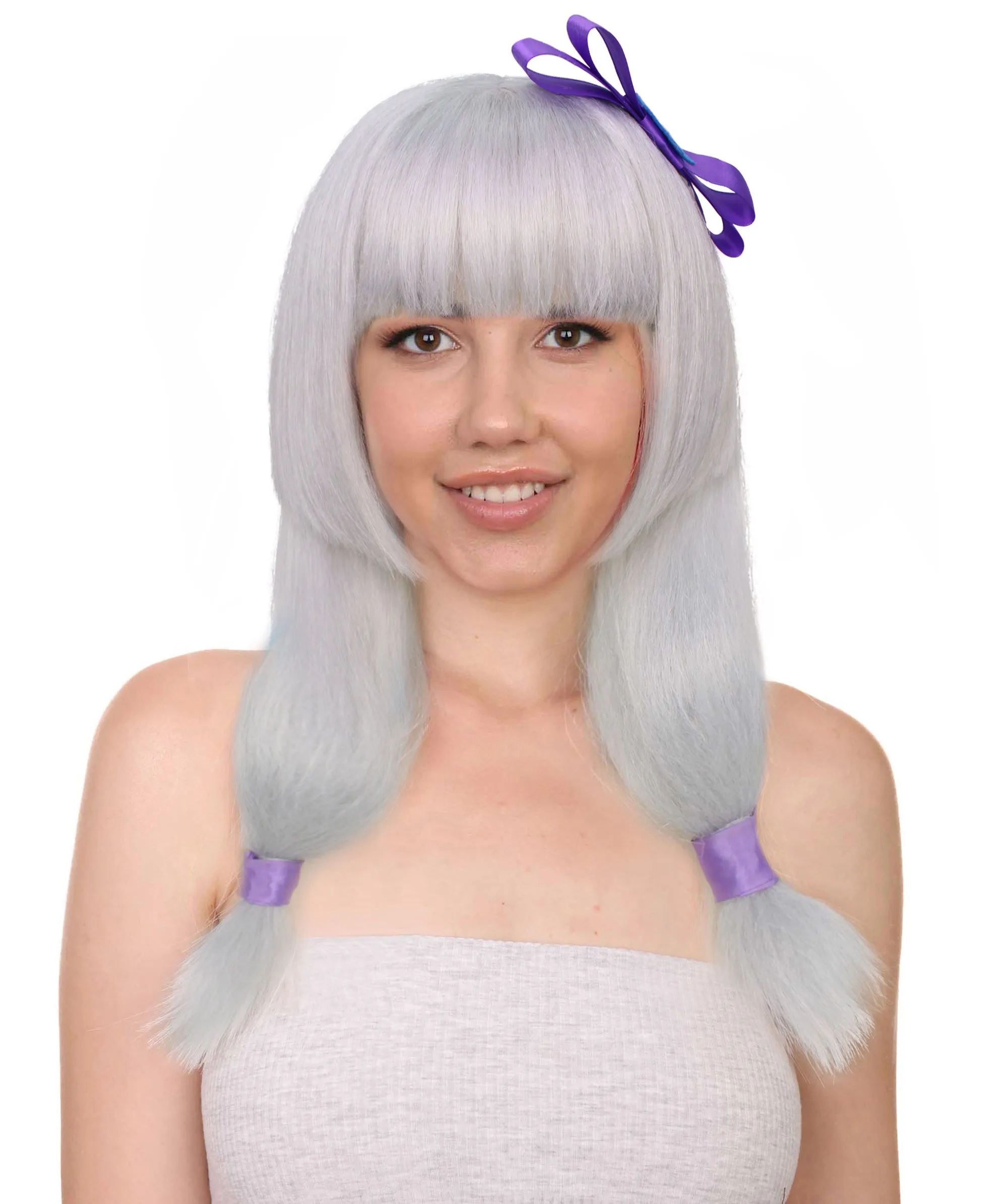 Adult Women's White Long Anime Cosplay Wig | Perfect for Halloween | Flame-retardant Synthetic Fiber