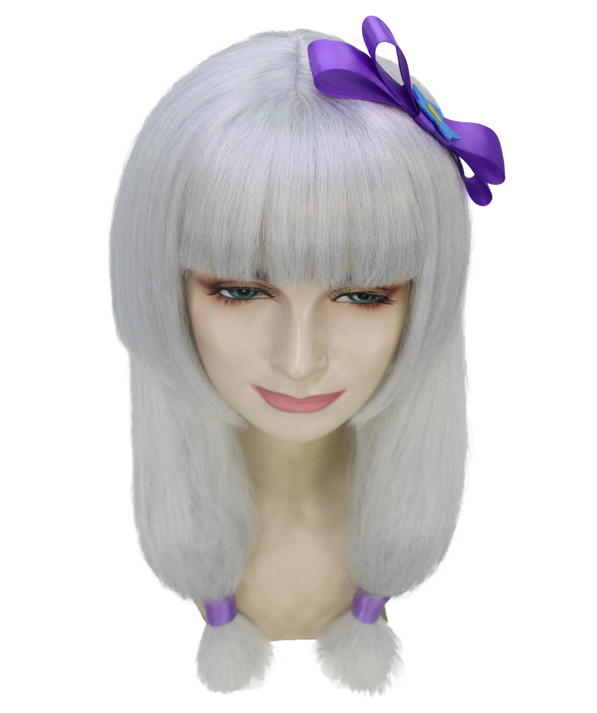 Adult Women's White Long Anime Cosplay Wig | Perfect for Halloween | Flame-retardant Synthetic Fiber