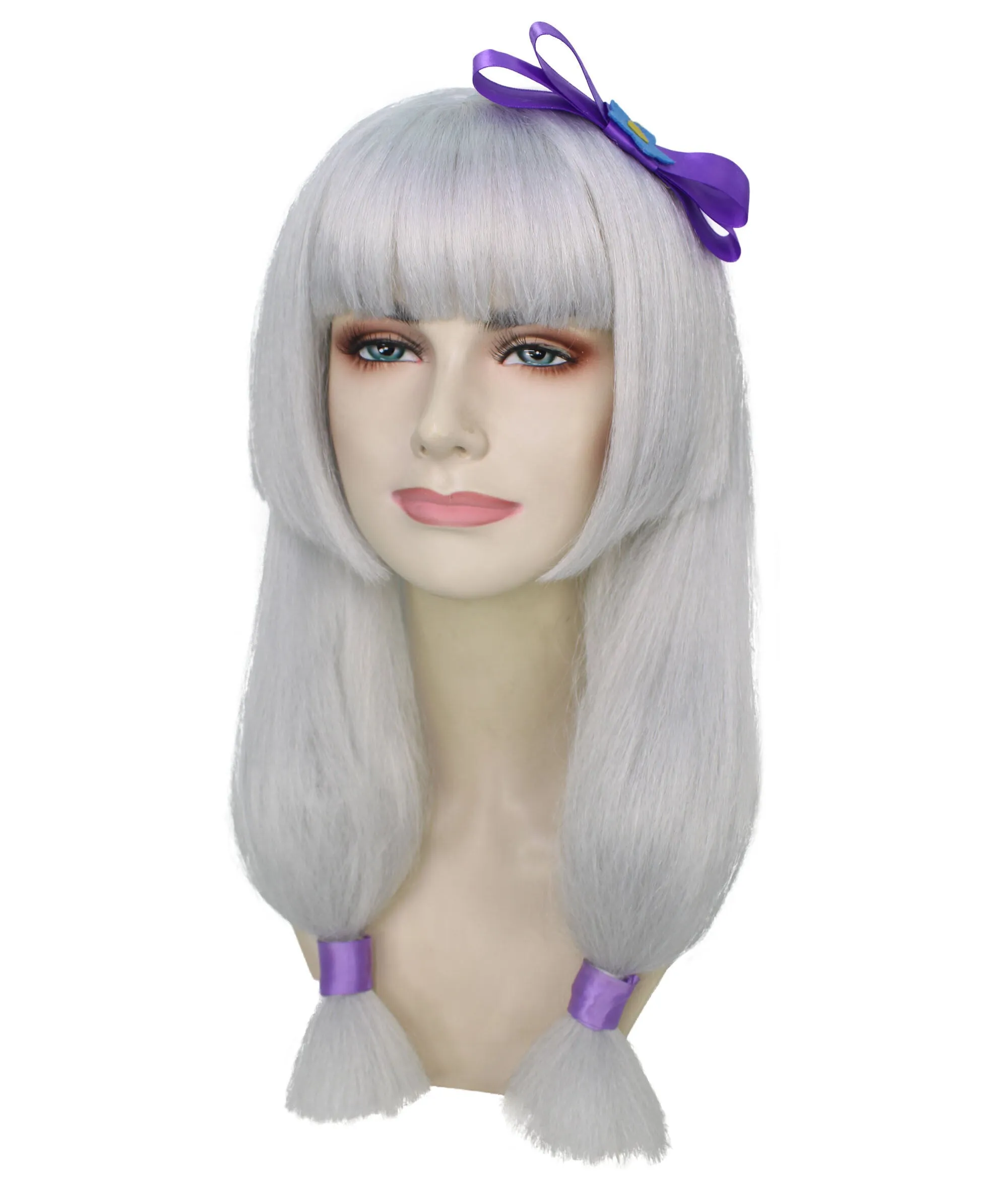 Adult Women's White Long Anime Cosplay Wig | Perfect for Halloween | Flame-retardant Synthetic Fiber