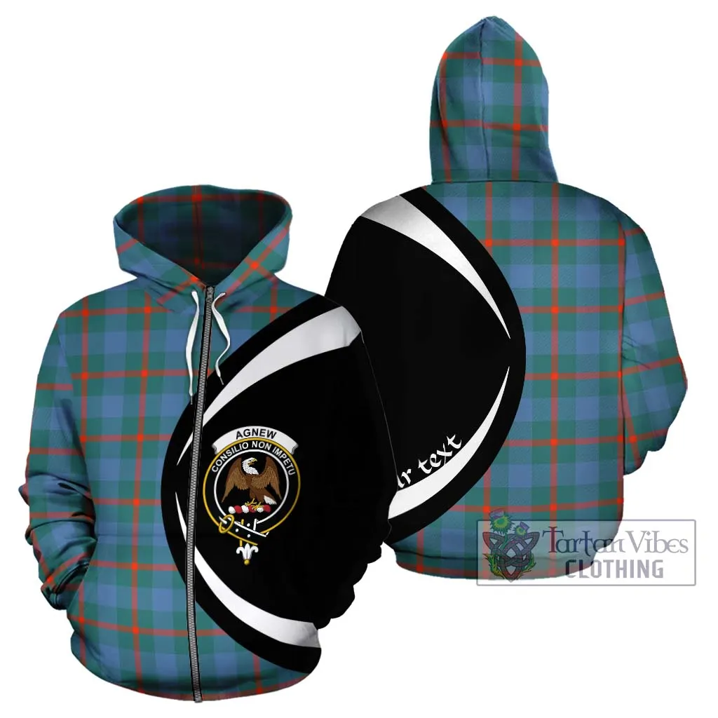 Agnew Ancient Tartan Hoodie with Family Crest Circle Style