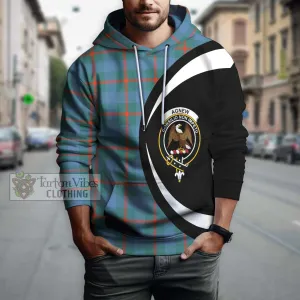 Agnew Ancient Tartan Hoodie with Family Crest Circle Style