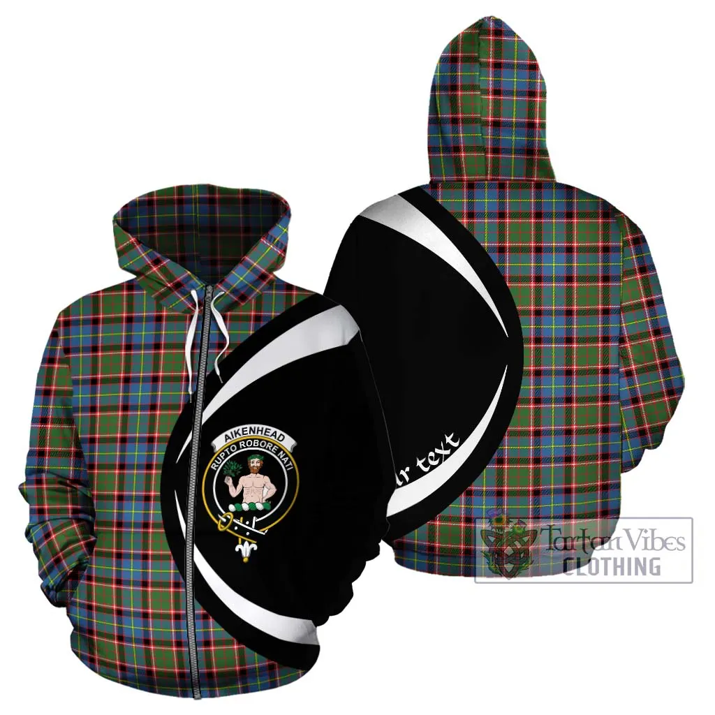 Aikenhead Tartan Hoodie with Family Crest Circle Style