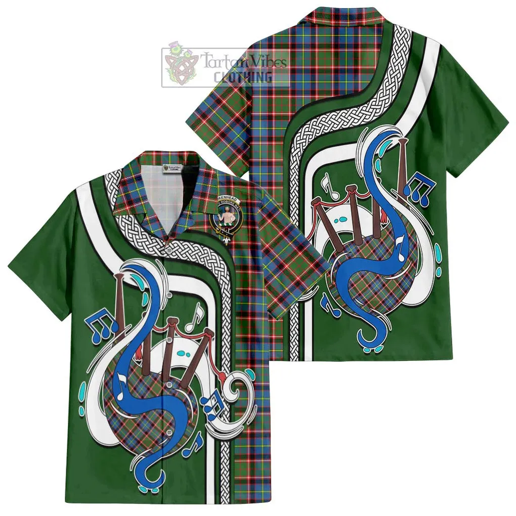 Aikenhead Tartan Short Sleeve Button Shirt with Epic Bagpipe Style