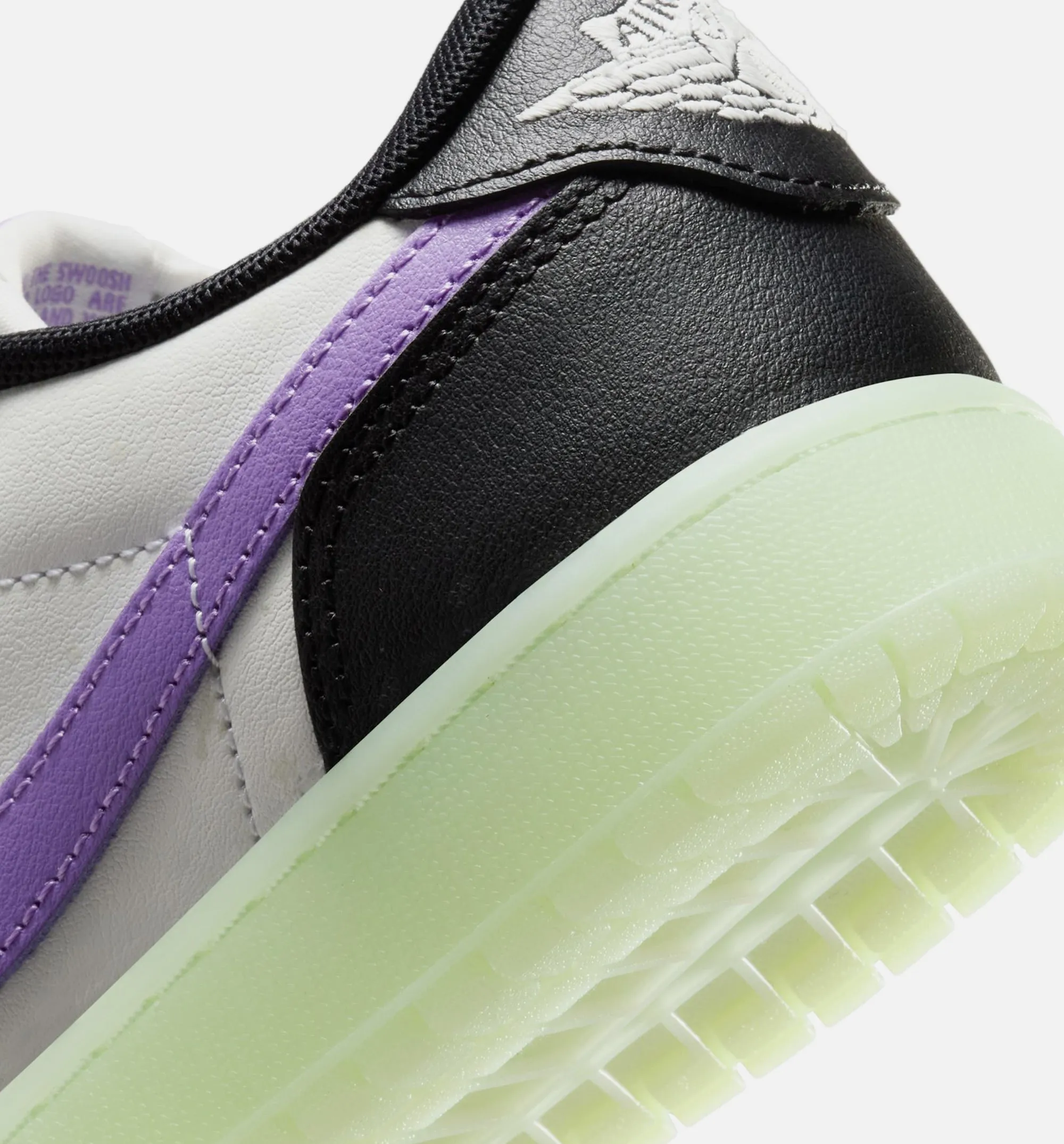 Air Jordan 1 Retro Low Black Raspberry Grade School Lifestyle Shoe - Black/Black Raspberry/Volt Tint