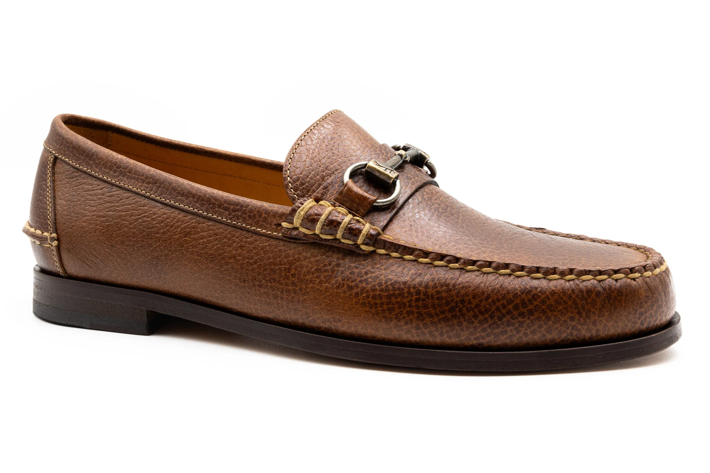 All American Water Buffalo Horse Bit Loafers - Oak