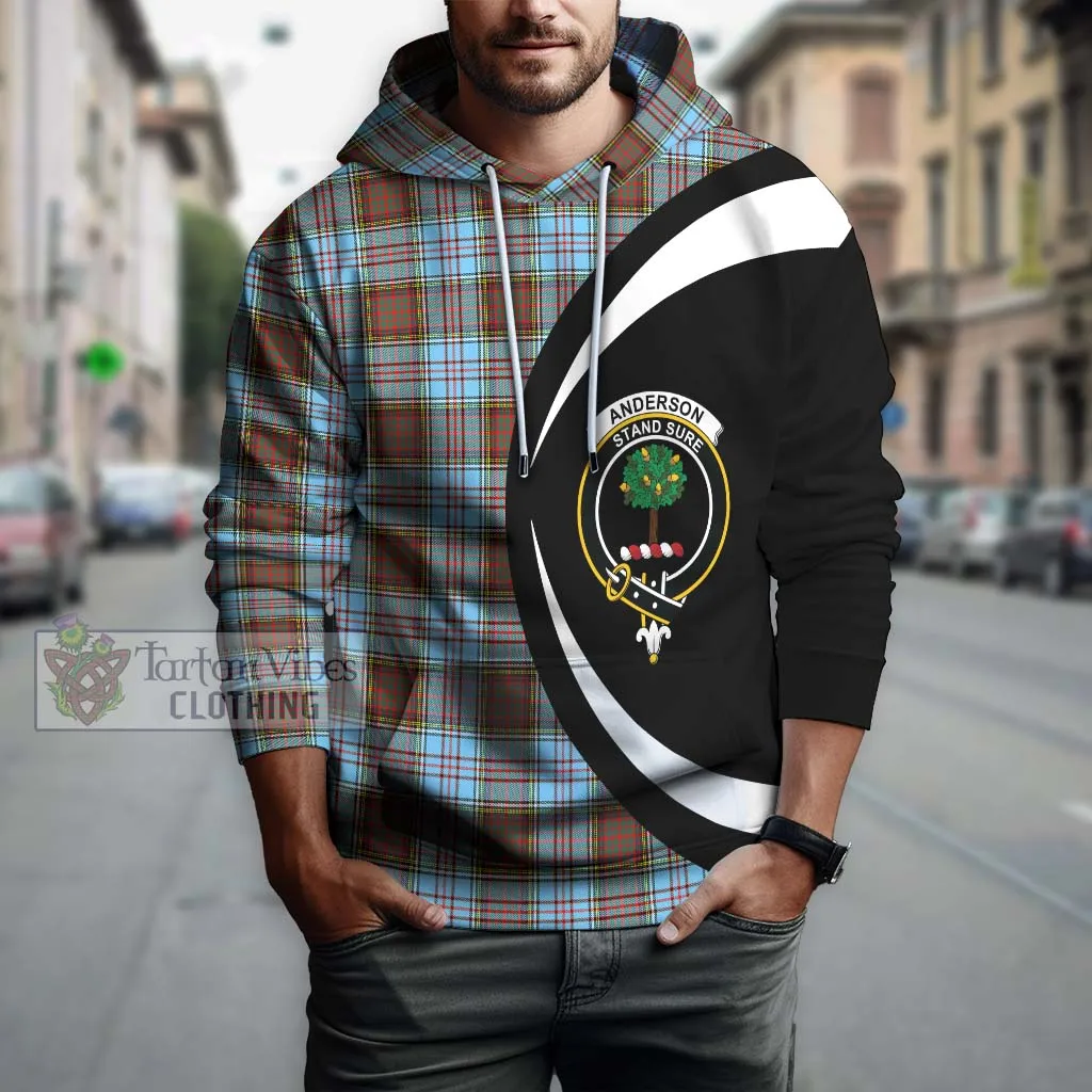 Anderson Ancient Tartan Hoodie with Family Crest Circle Style