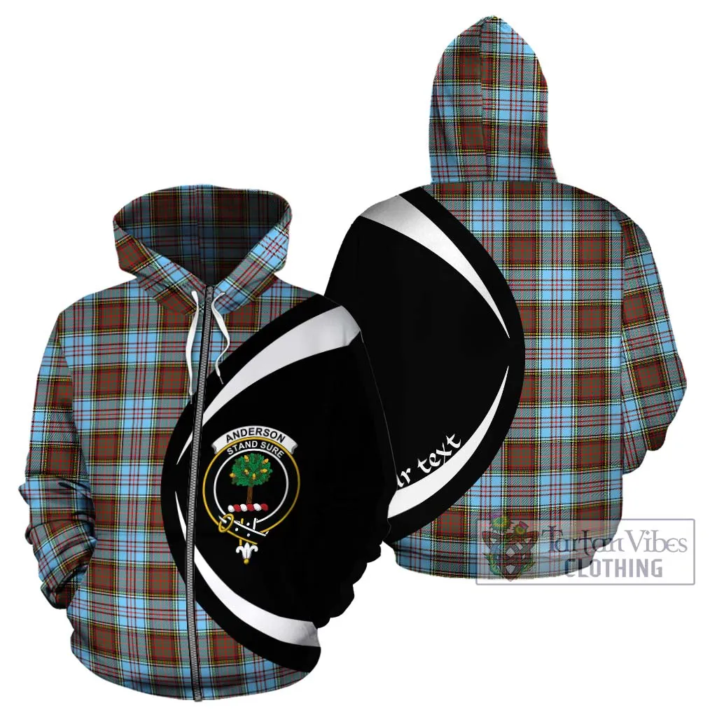 Anderson Ancient Tartan Hoodie with Family Crest Circle Style