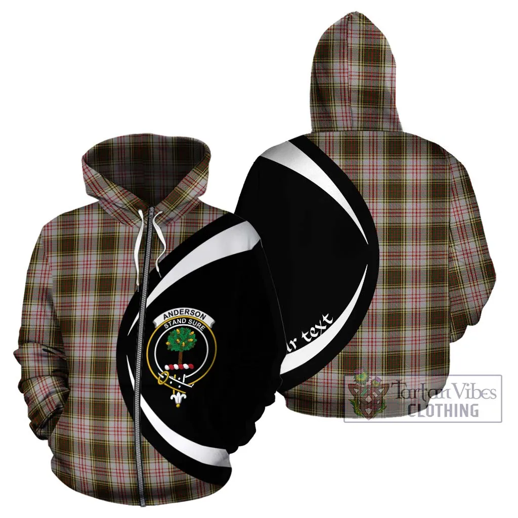 Anderson Dress Tartan Hoodie with Family Crest Circle Style