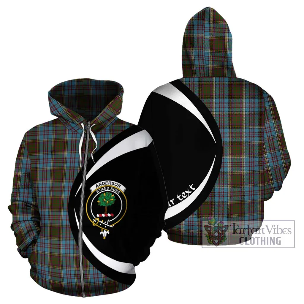 Anderson Tartan Hoodie with Family Crest Circle Style