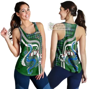 Arbuthnot Ancient Tartan Women's Racerback Tanks with Epic Bagpipe Style