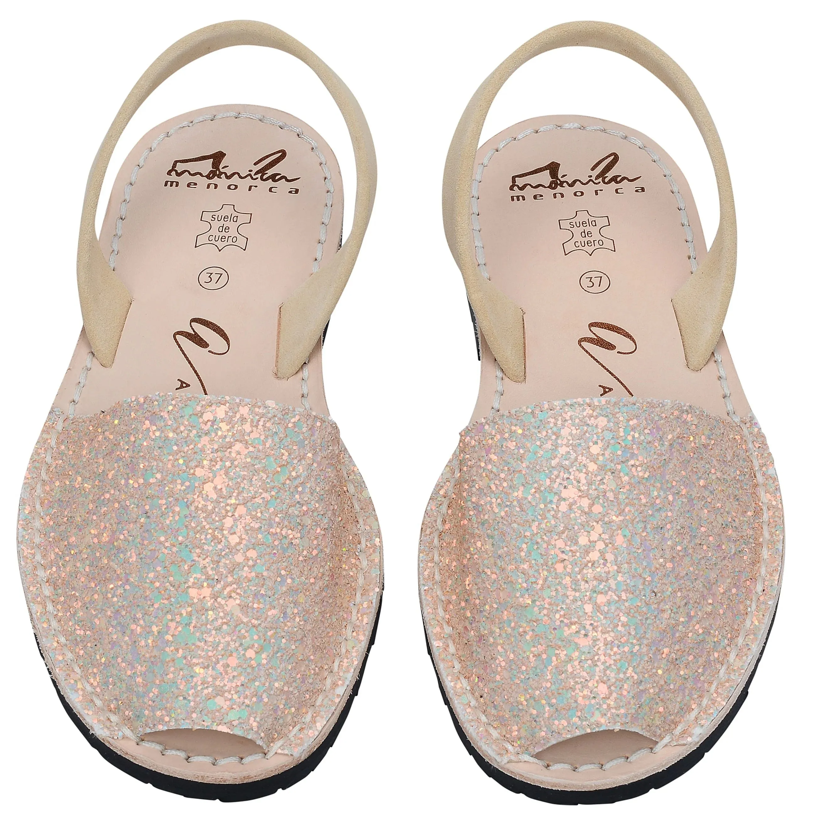 Avarcas Ladies Peach Quartz Glitter Shoe - Peach Quartz Glitter