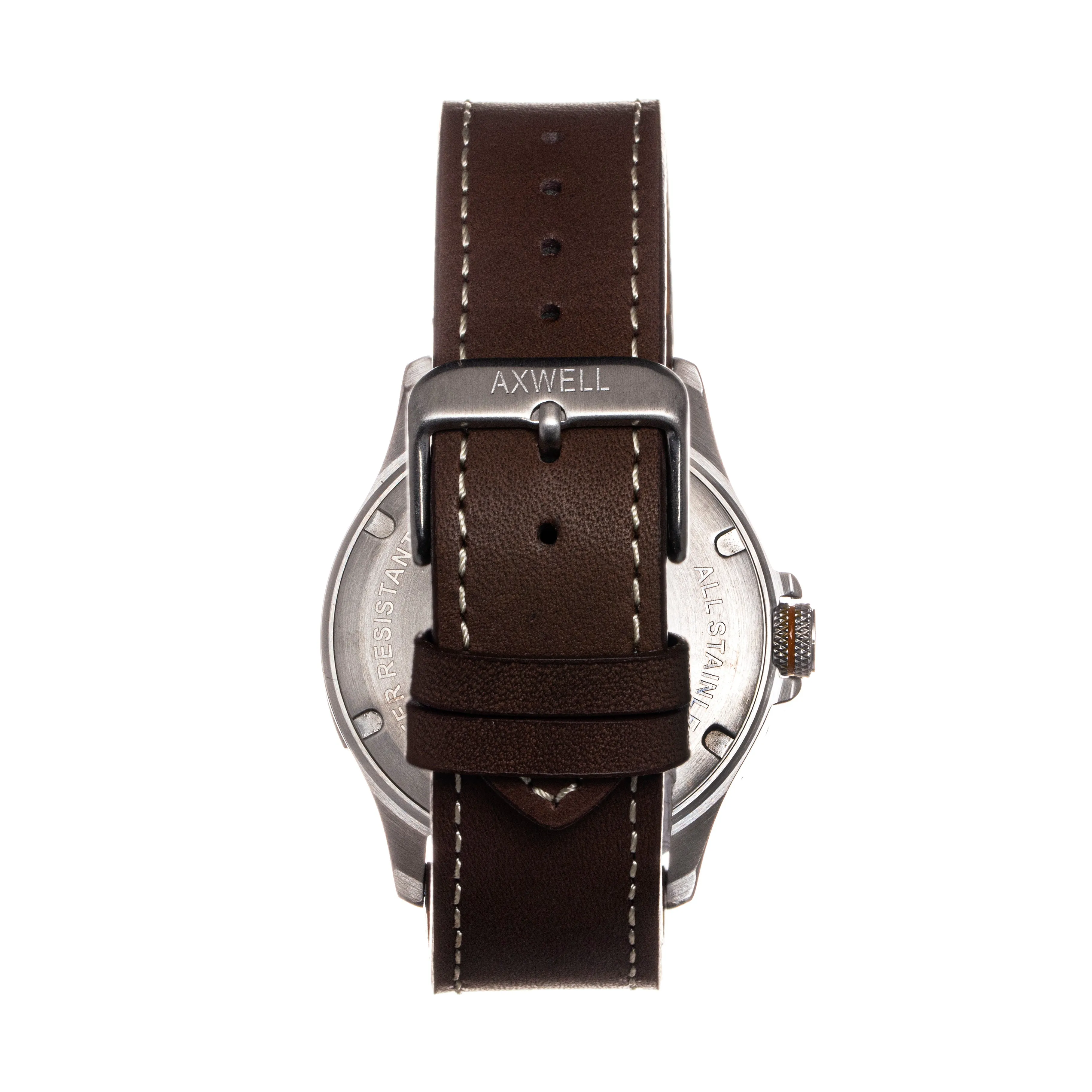 Axwell Blazer Leather Strap Watch - Brown/Navy