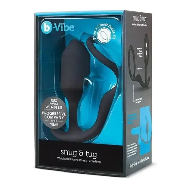 b-Vibe Snug & Tug Vibrating and Weighted Silicone Plug & Cock Ring