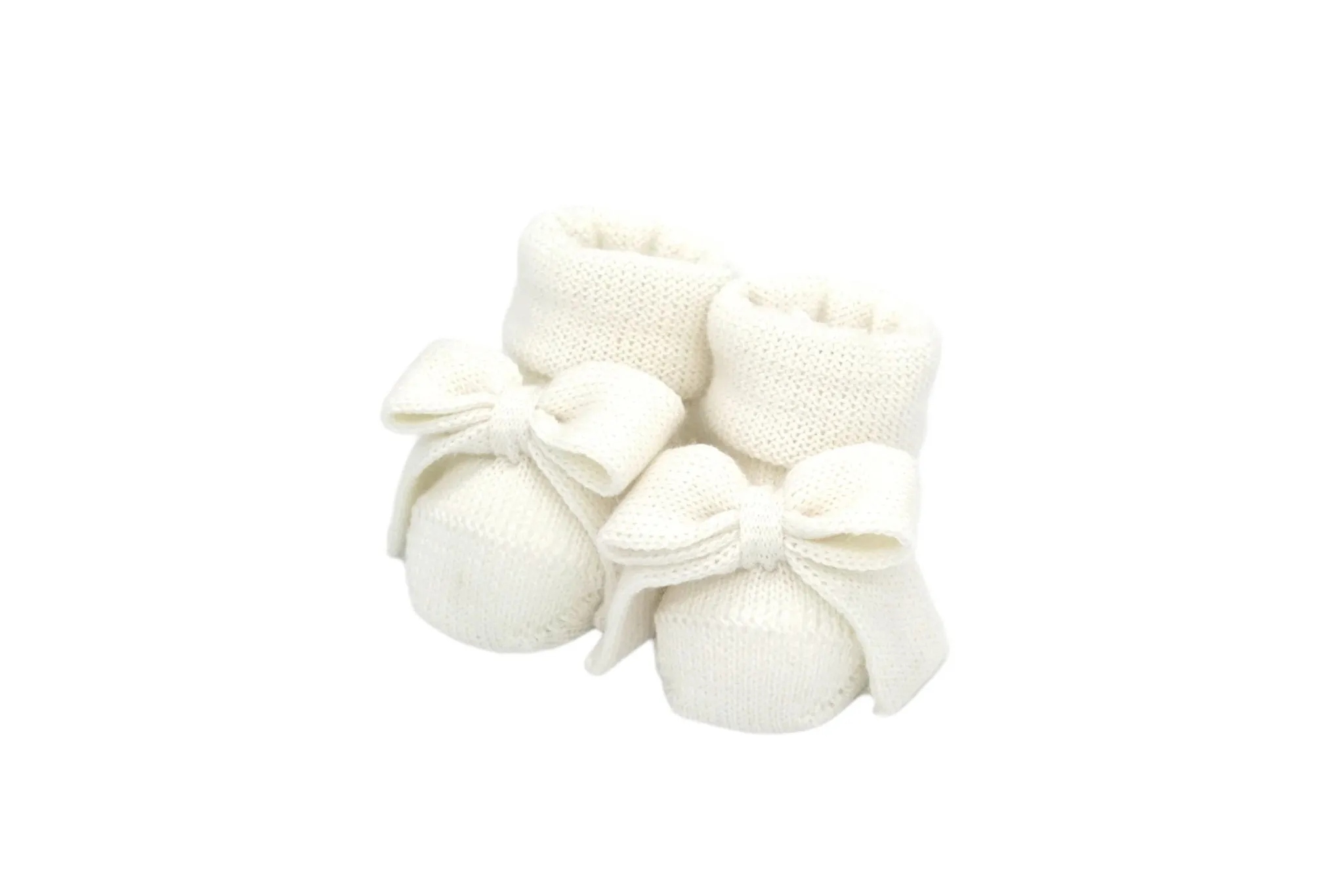 Baby Shoes with Bows - White