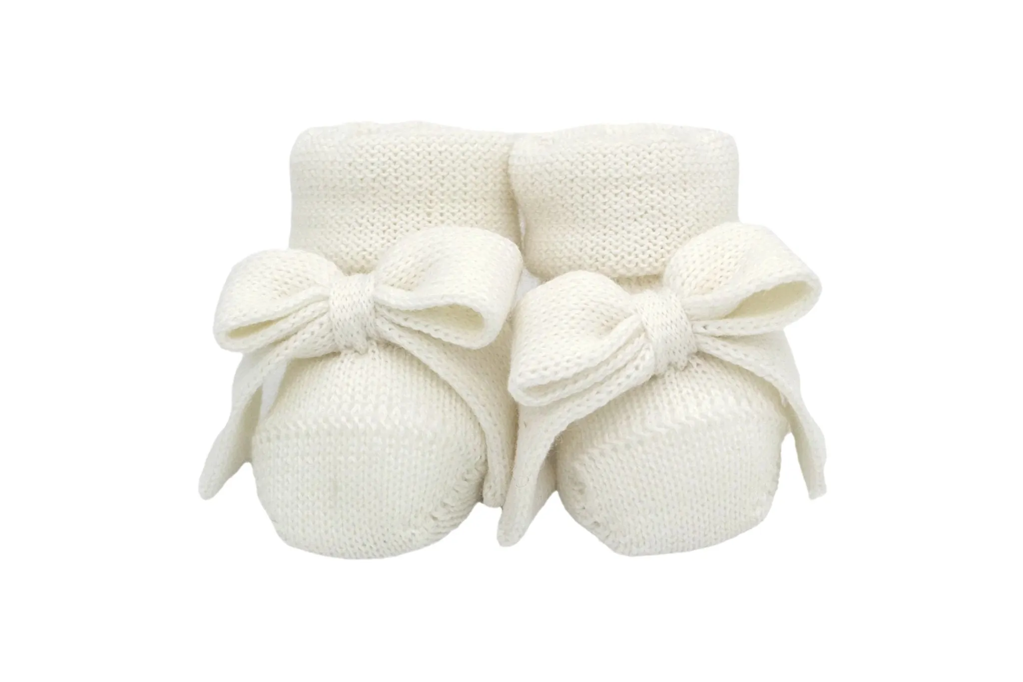 Baby Shoes with Bows - White