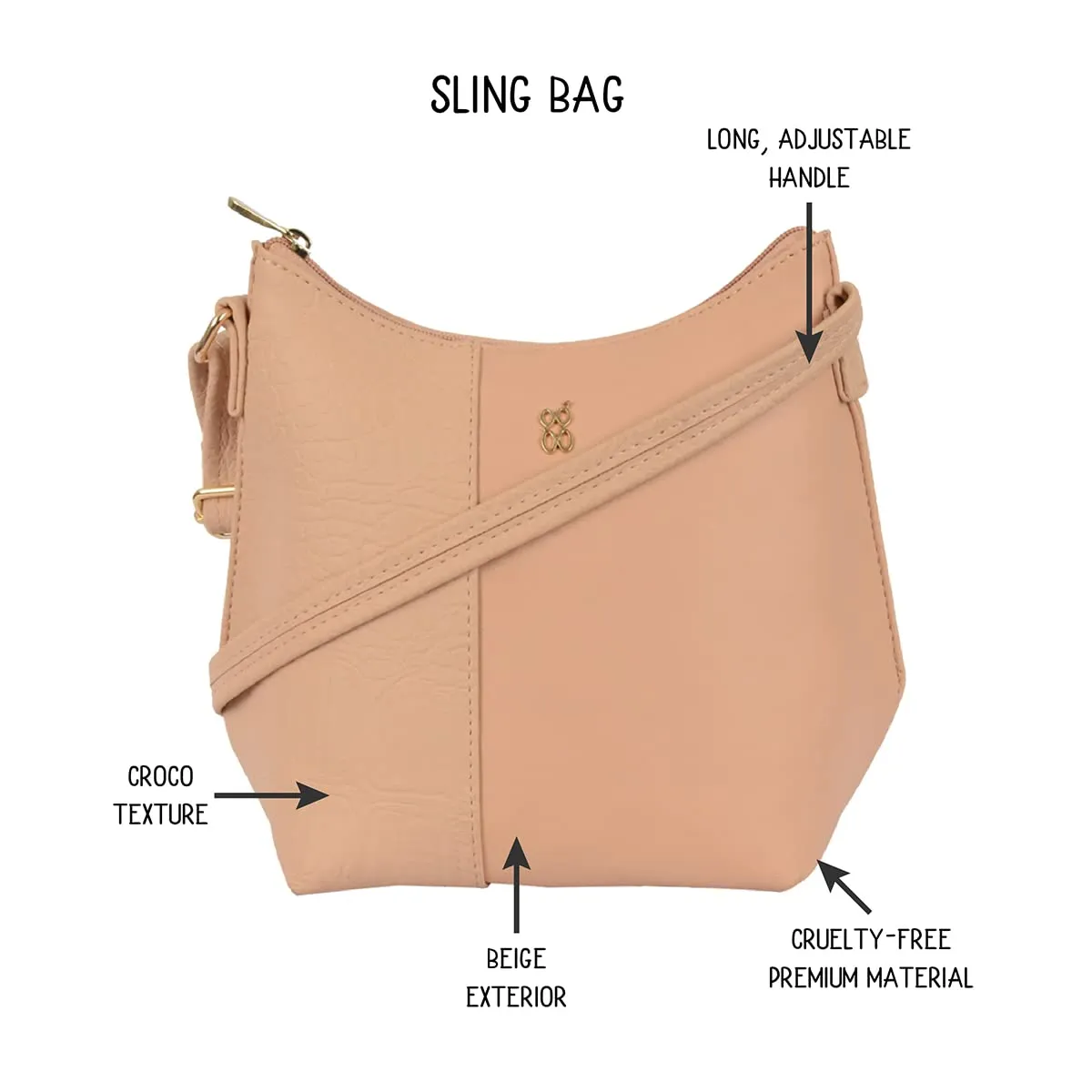 Baggit Women's Sling Bag - Small (Beige)