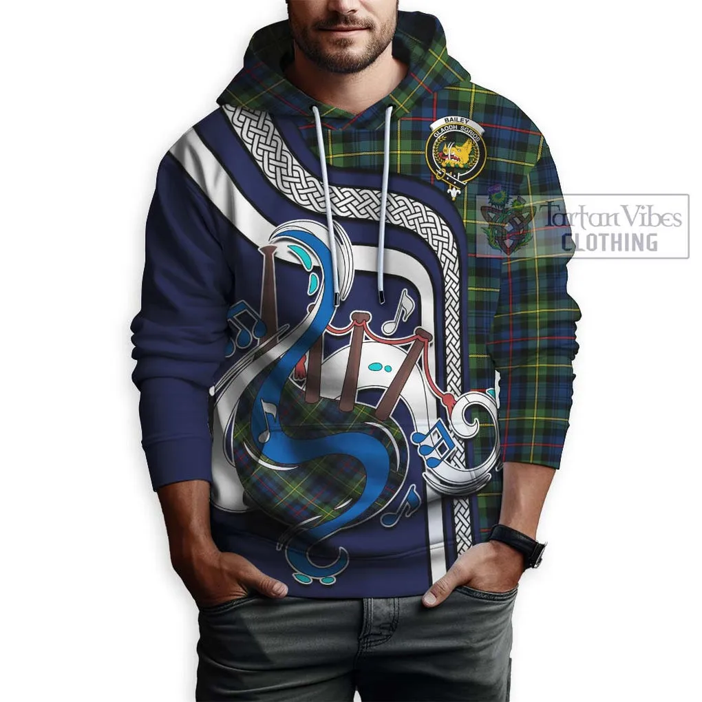 Bailey Modern Tartan Hoodie with Epic Bagpipe Style