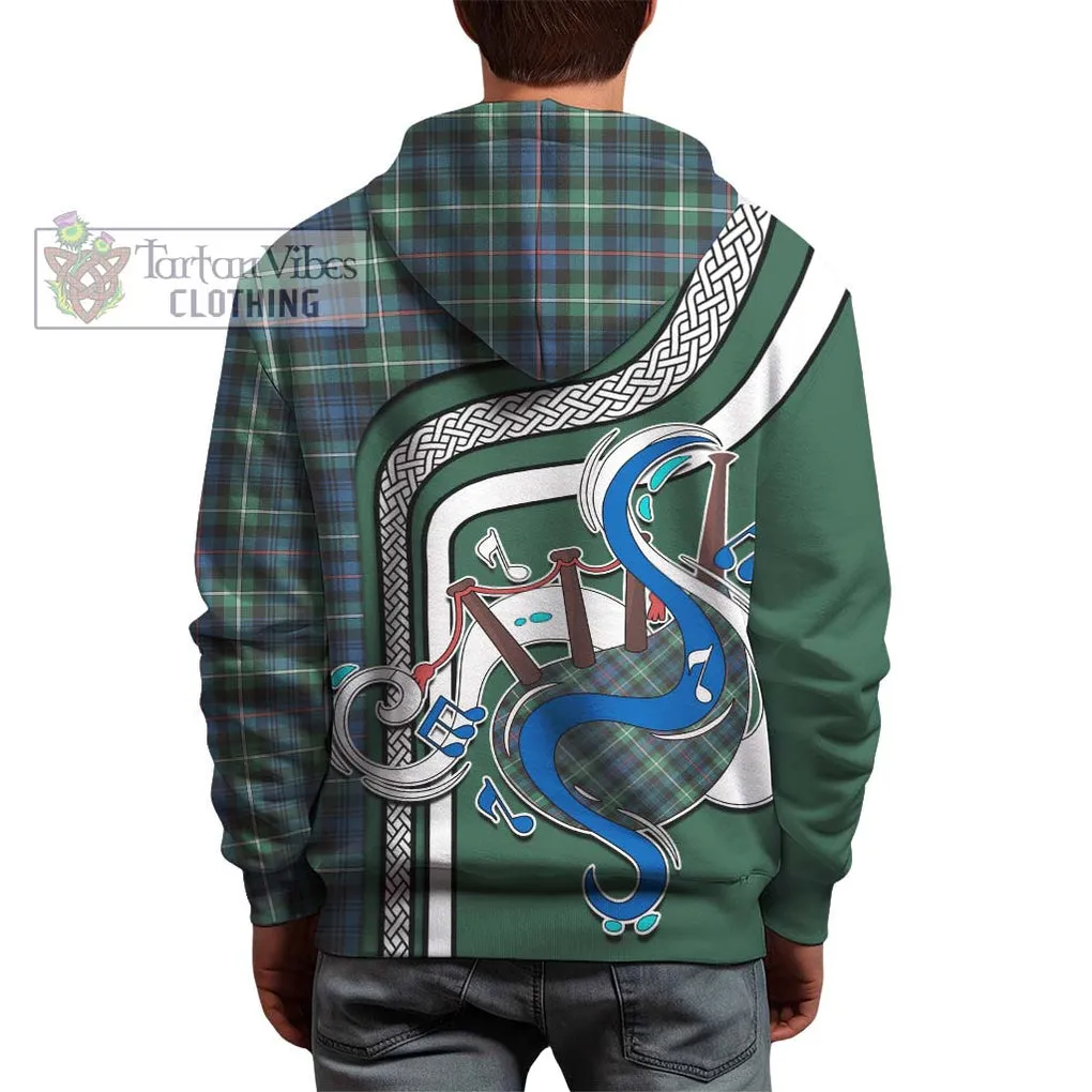 Baillie Ancient Tartan Hoodie with Epic Bagpipe Style