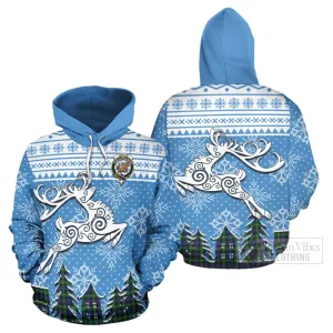 Baillie (Bailey) Clan Christmas Hoodie Celtic Reindeer Style