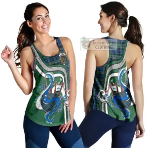 Baird Ancient Tartan Women's Racerback Tanks with Epic Bagpipe Style