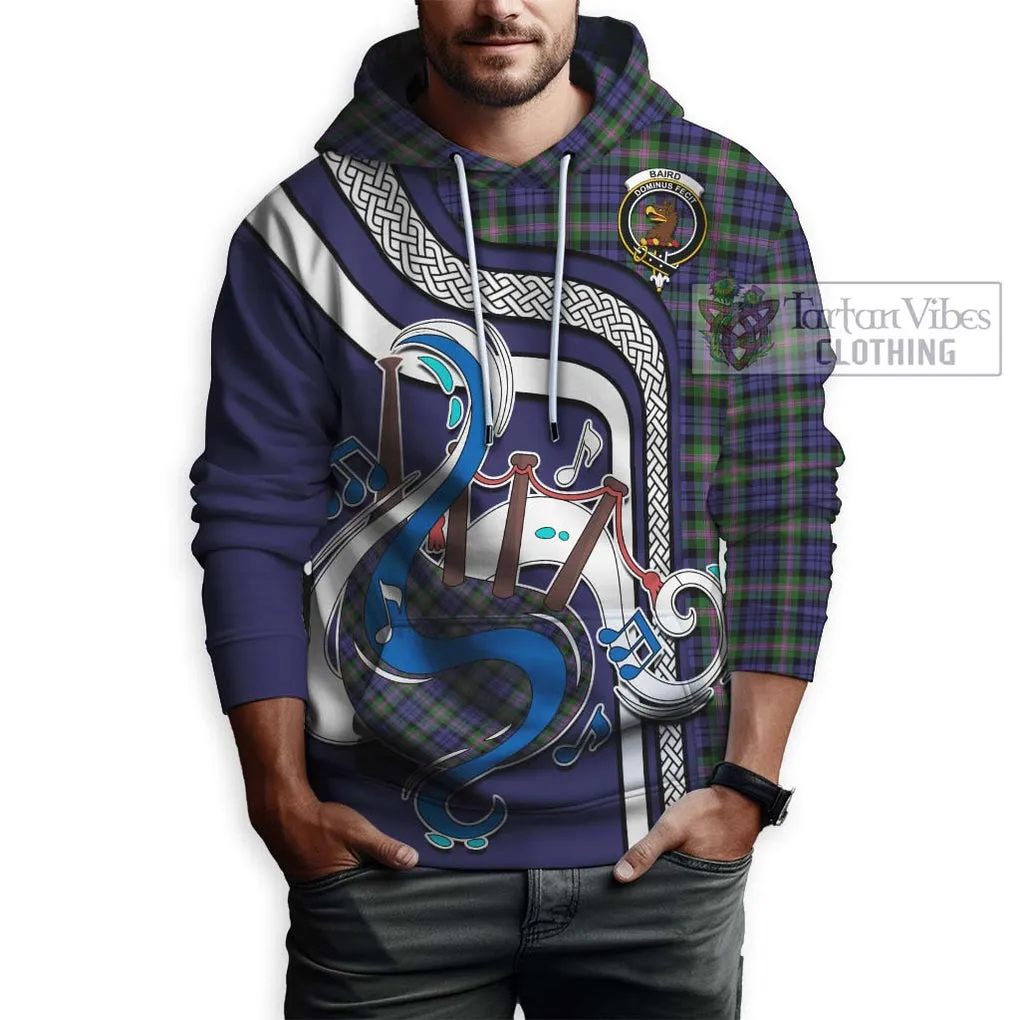 Baird Modern Tartan Hoodie with Epic Bagpipe Style