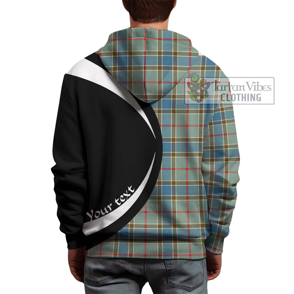 Balfour Blue Tartan Hoodie with Family Crest Circle Style