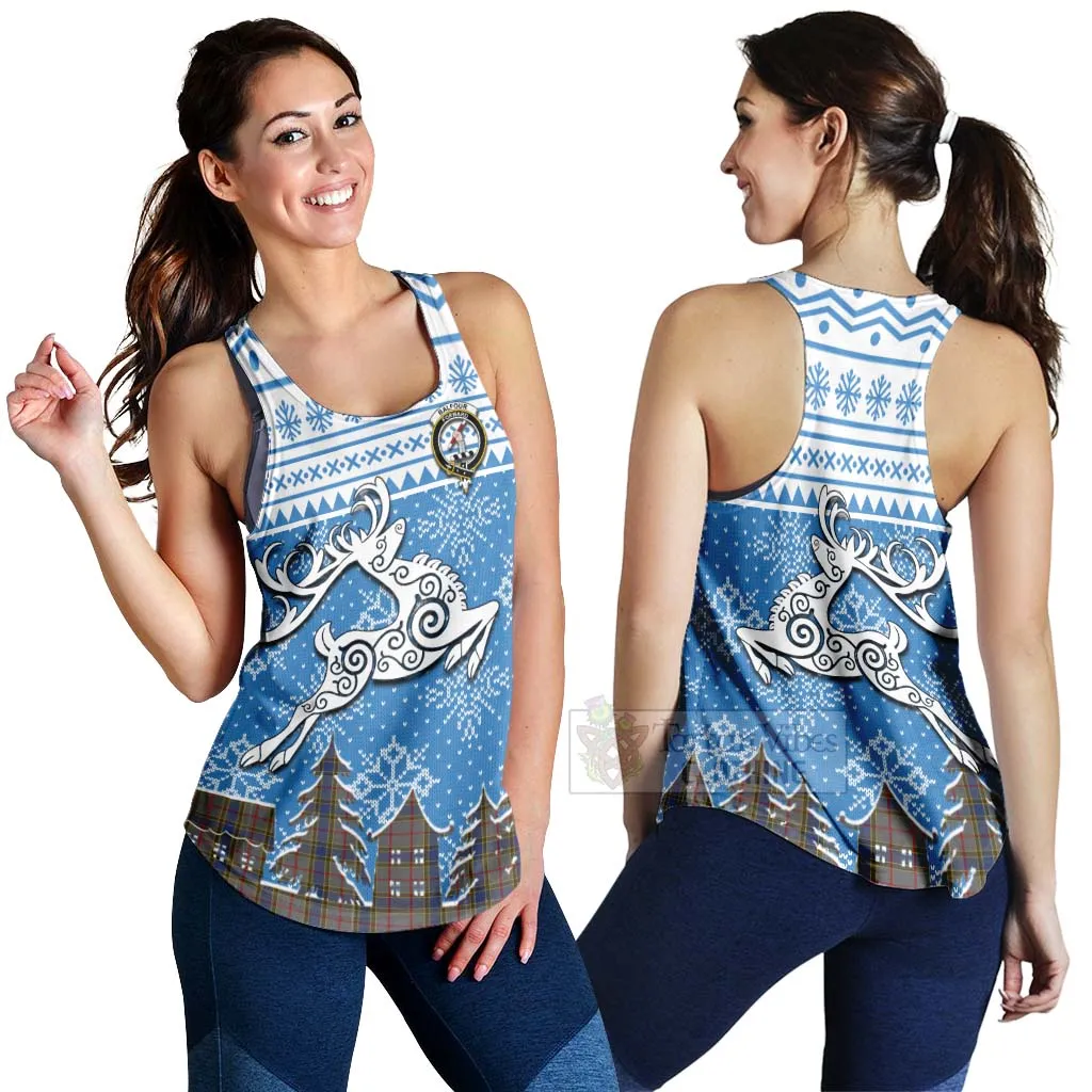 Balfour Clan Christmas Women's Racerback Tanks Celtic Reindeer Style