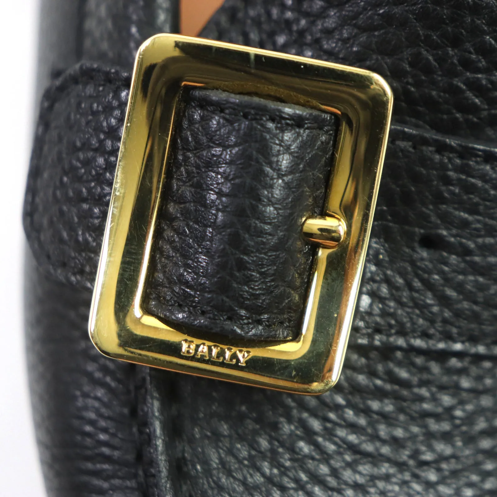 Bally Leather Logo Metal Loafers Shoes