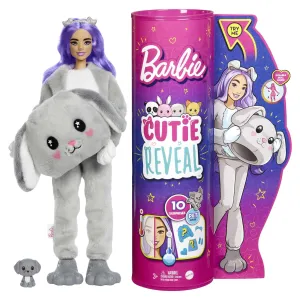 Barbie Cutie Reveal Doll with Puppy Plush Costume & 10 Surprises Including Mini Pet & Color Change, Gift for Kids 3 Years & Older