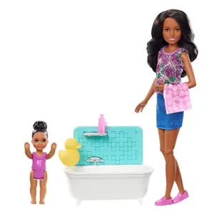 Barbie Skipper Babysitters Inc. Playset with Bathtub, Babysitting Skipper Doll and Small Toddler Doll