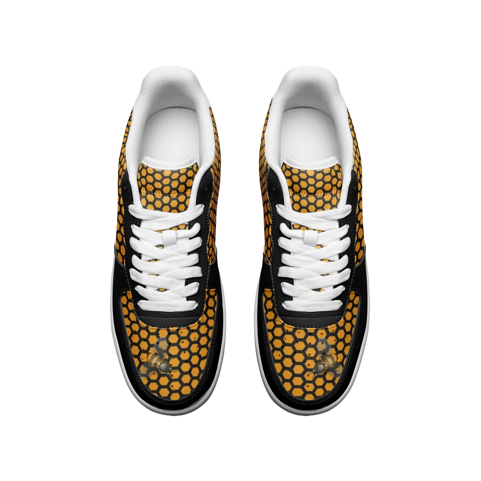 Bee Awesom Unisex Low Top Leather Sneakers