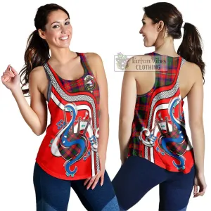 Belshes Tartan Women's Racerback Tanks with Epic Bagpipe Style